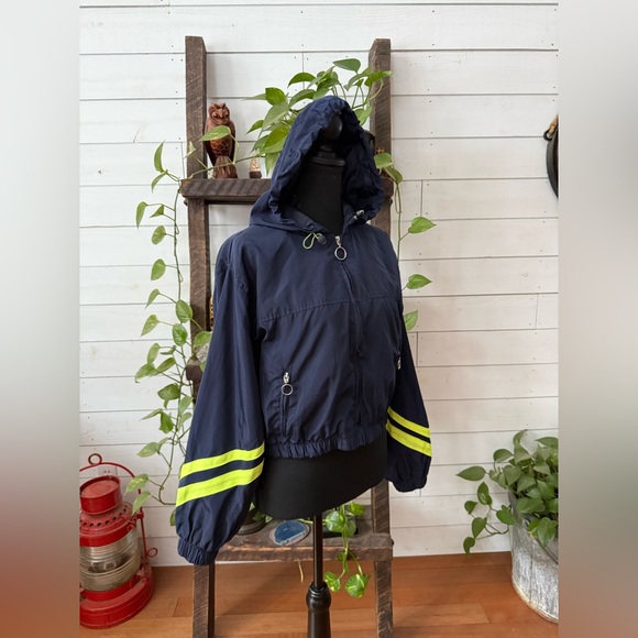 New Look Navy Raincoat with Yellow Stripes - Picture 13 of 17